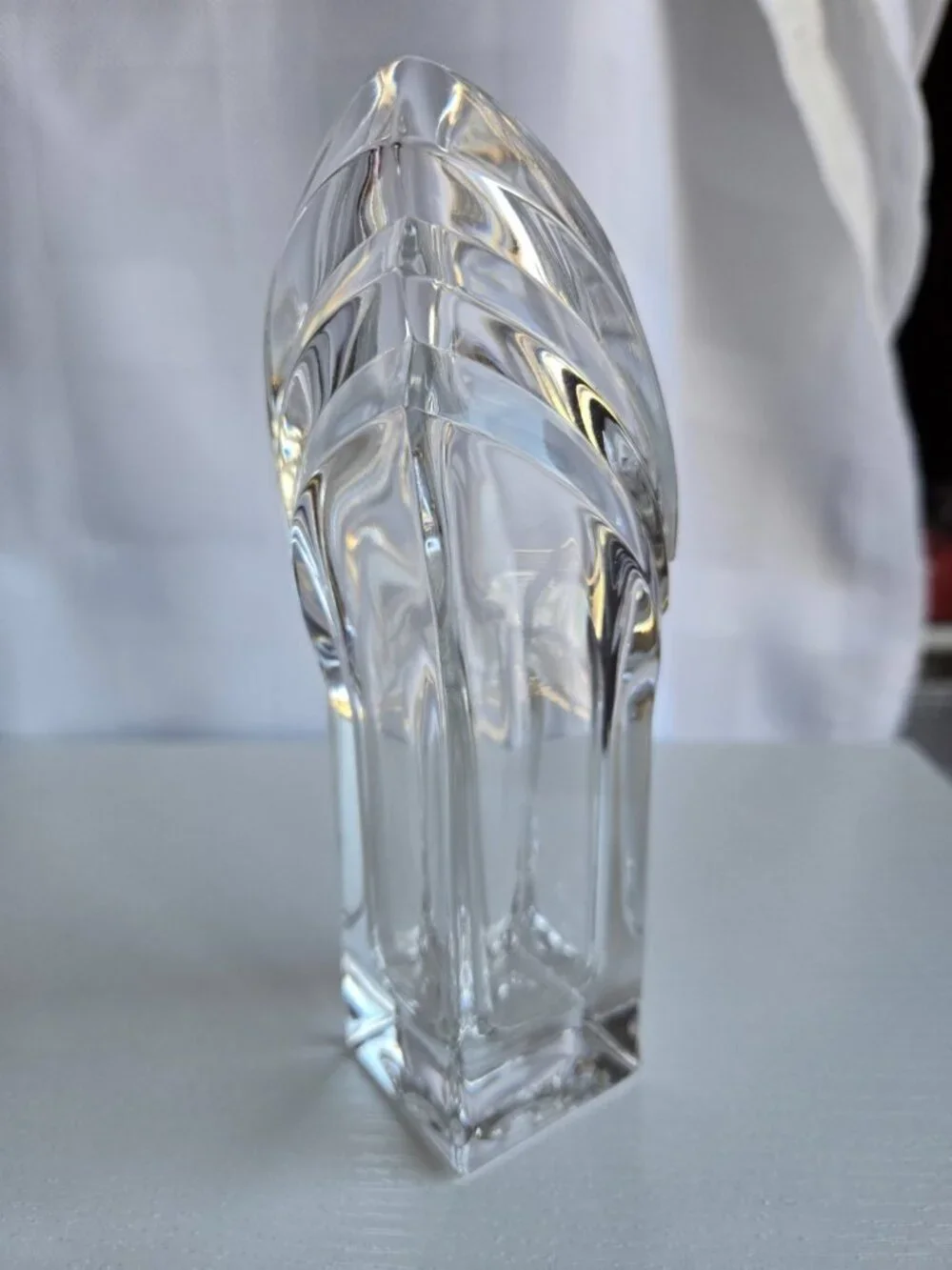 Mikasa V-Flute German Lead Crystal Flower Vase Vintage Art Deco 6.25 in